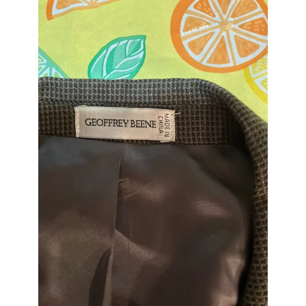 Geoffrey Beene Blazer Mens 48R Brown Micro-Check Two-Button‎ Sport Coat J002